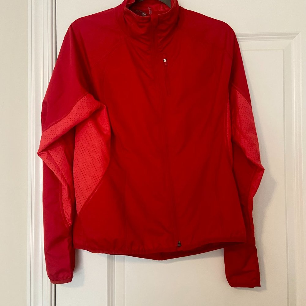 ATHLETA Womens Red Lightweight Full Zip Running Jacket Size S